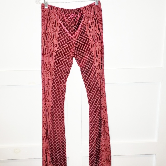 Free People Pants - Free People Boho Hippie Flare Leg Velour Pants S